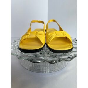 Easy Street Yellow Slingback Sandals Women's Size 9.5M Summer Wedge Heels
